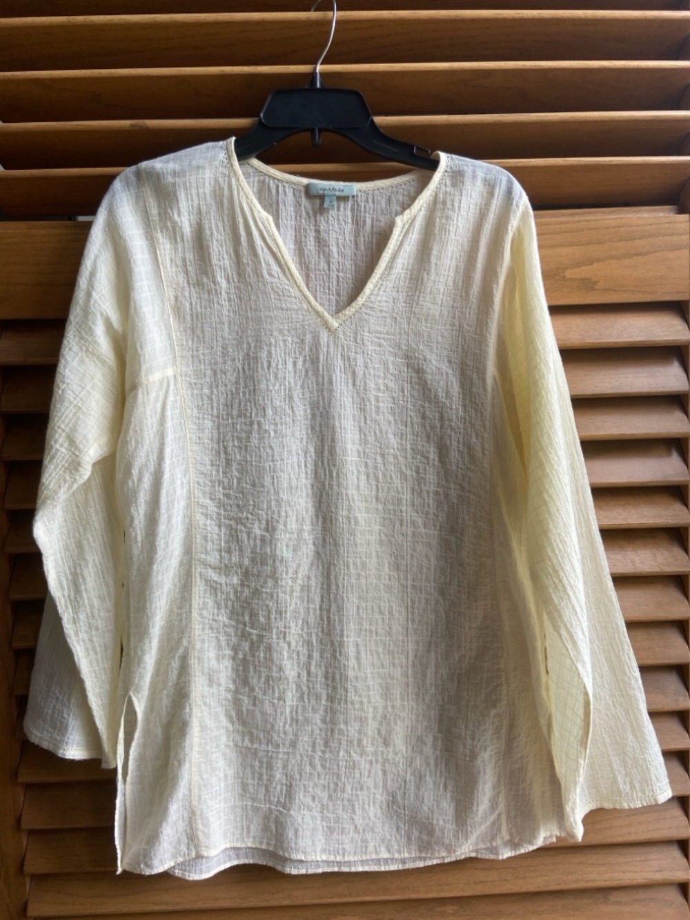 Nurture M Cotton V-Neck Gauze Tunic Top Beach coverup